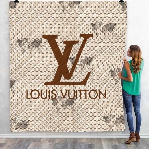 Beige Logo Louis Vuitton Blanket 002