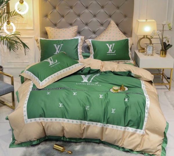 LV Type Bedding Sets Duvet Cover LV Bedroom Sets Luxury Brand Bedding 118