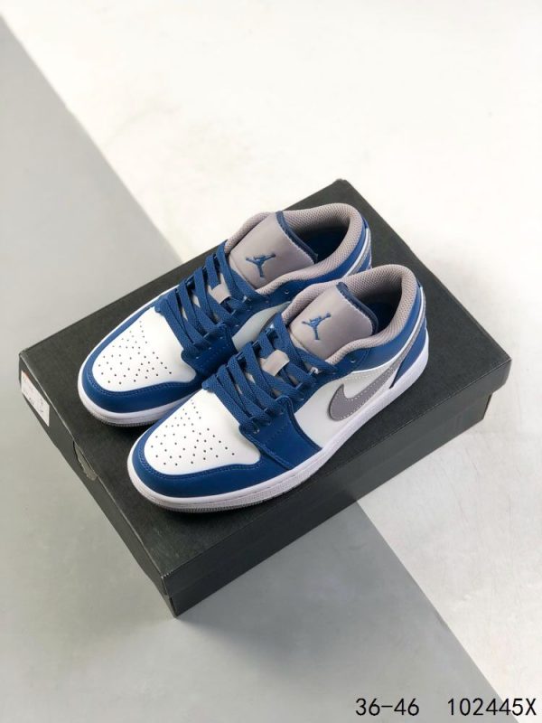 New Arrival AJ 1 Low True Blue Grey White 553558-412