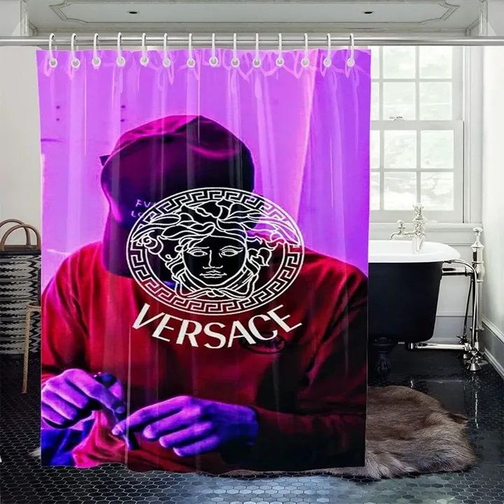 Purple Versace Shower Curtain Set 020 Purple Versace Shower Curtain Set 020