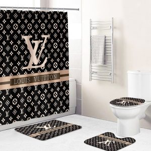 Shower Curtains Louis Vitton Beige Brown Full Bathroom Sets 076