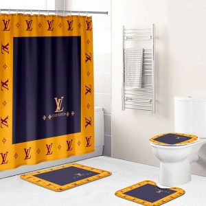 Shower Curtains Louis Vitton Blue And Yellow Full Bathroom Sets 084