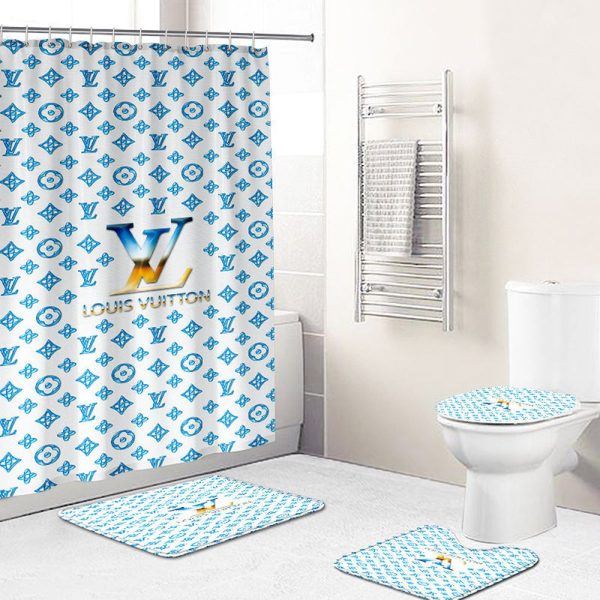 Shower Curtains Louis Vitton Blue Sea Full Bathroom Sets 085