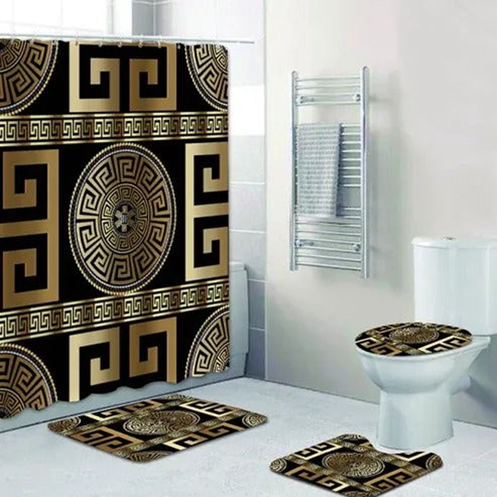 Versace Pattern Copper Bathroom Accessories Set 033 Versace Pattern Copper Bathroom Accessories Set 033