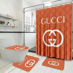 White Logo Gucci Shower Curtain 057