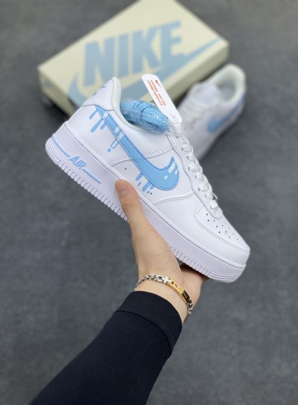 New Arrival AF 1 Custom Blue Swoosh AJ3125