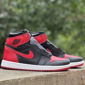 New Arrival  AJ 1 High Og Retro Black Varsity Red AJ3234