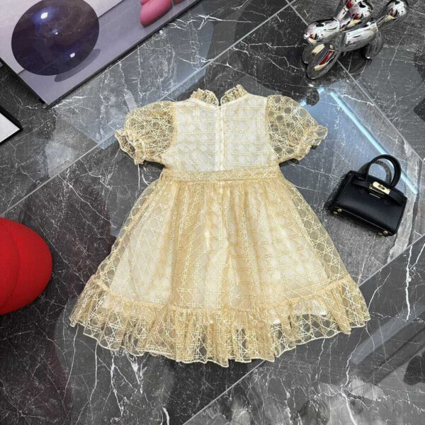 Dior Kids Lace Yellow Dress