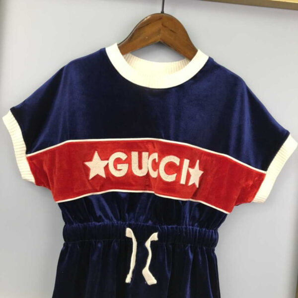 Gucci Kids Star Embroidered Drawstring Dress